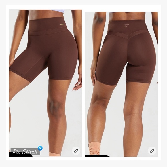 Gymshark Whitney Simmons Cycling Shorts Brown - Picture 1 of 5